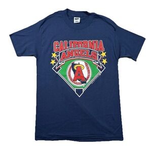 Vintage Trench‎ California Angels Shirt Mens M Baseball MLB 1980s USA Made